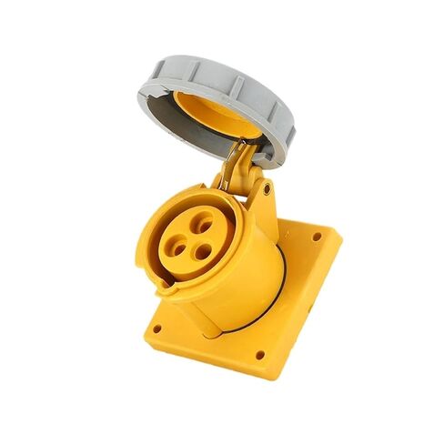 Industrial Concealed Socket Supply LX-3132-4H-16A, LX-3232-4H-32A Yellow Waterproof Industrial Concealed Socket(LX-3132-4H-16A) in Saudi Arabia