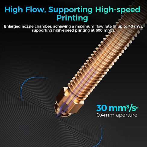 فوهة كربيد السيليكون Creality x Phaetus، فوهة مطورة لطابعات K2/K2 Pro/K2 Plus/Creality Hi ثلاثية الأبعاد، طباعة عالية التدفق، مقاومة قوية للتآكل، 0.6 مم، قطعة واحدة in Saudi Arabia