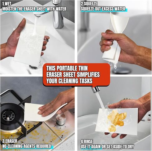 Magic Sponge Eraser Sheet, Portable White Melamine Sponge Sheets, Disposable Magic Cleaning Eraser Thin Wipes for Kitchen, Bathroom, Furniture, Sink, Shoe (Bulk 36 Pcs) in Saudi Arabia