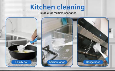Long Handle Kitchen Cleaning Brush Set of 2, Long Handle Tableware Brush for Dishes, Sinks, pots, Pans, Long Handle Bottle Brush for Water Bottles, Glassware in Saudi Arabia
