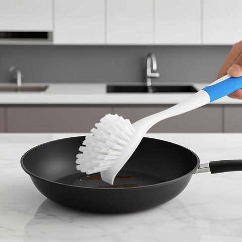 Long Handle Kitchen Cleaning Brush Set of 2, Long Handle Tableware Brush for Dishes, Sinks, pots, Pans, Long Handle Bottle Brush for Water Bottles, Glassware in Saudi Arabia