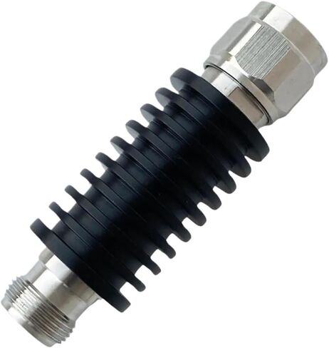Attenuator 10W N Type Attenuator DC-6G/8GHZ 1/2/3/5/6/10/15/20/30db/40db/60db N coaxial Power Plug Male to Jack Female 50ohm(25db,6G) in Saudi Arabia
