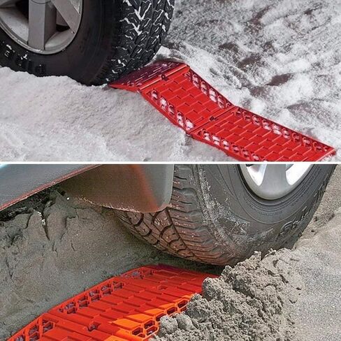 WawaAuto All-Weather Foldable Auto Traction Mat Tire Grip Aid, Car Escape Mat, Non-Slip Mat, Ideal to Unstuck Your Car from Snow, Ice, Mud, and Sand (2-Pack) in Saudi Arabia