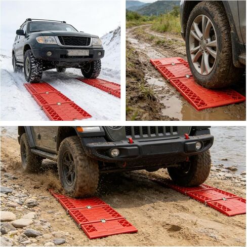 WawaAuto All-Weather Foldable Auto Traction Mat Tire Grip Aid, Car Escape Mat, Non-Slip Mat, Ideal to Unstuck Your Car from Snow, Ice, Mud, and Sand (2-Pack) in Saudi Arabia