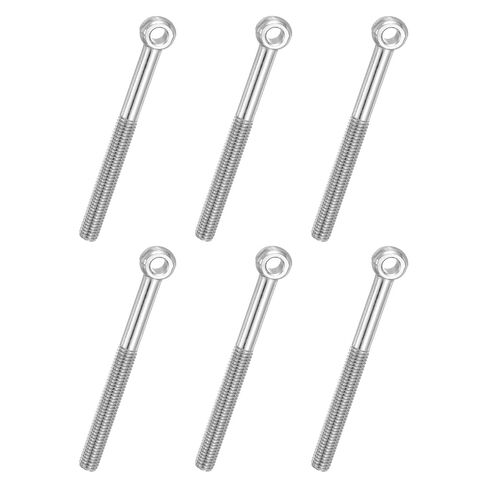 PATIKIL 4 Pcs M6x80mm Shoulder Swing Lifting Eye Bolt, 304 Stainless Steel Metric Half Tooth Thread Fisheye Eye Slip Hole Screw Rigging Bolt Metal Fasteners Screws, Silver Tone in Saudi Arabia