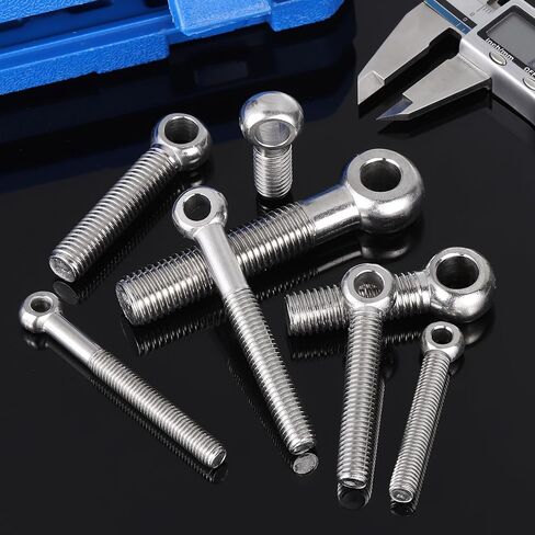Patikil 4 قطع M6x80mm الكتف سوينغ رفع العين الترباس، 304 الفولاذ المقاوم للصدأ متري نصف الأسنان الموضوع عين السمكة عين زلة ثقب المسمار تزوير مسامير السحابات المعدنية، لهجة فضية in Kuwait
