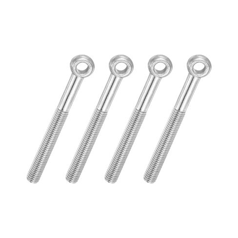 Patikil 4 قطع M6x80mm الكتف سوينغ رفع العين الترباس، 304 الفولاذ المقاوم للصدأ متري نصف الأسنان الموضوع عين السمكة عين زلة ثقب المسمار تزوير مسامير السحابات المعدنية، لهجة فضية in Kuwait