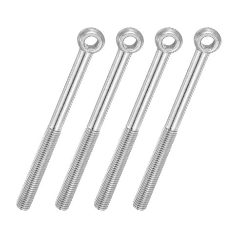 Patikil 4 قطع M6x80mm الكتف سوينغ رفع العين الترباس، 304 الفولاذ المقاوم للصدأ متري نصف الأسنان الموضوع عين السمكة عين زلة ثقب المسمار تزوير مسامير السحابات المعدنية، لهجة فضية in Kuwait