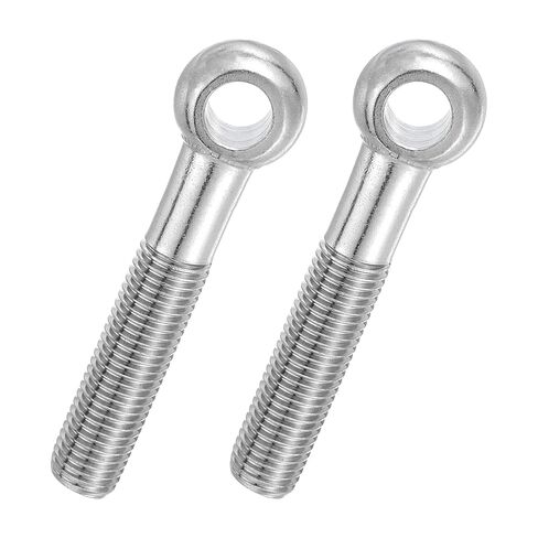 Patikil 4 قطع M6x80mm الكتف سوينغ رفع العين الترباس، 304 الفولاذ المقاوم للصدأ متري نصف الأسنان الموضوع عين السمكة عين زلة ثقب المسمار تزوير مسامير السحابات المعدنية، لهجة فضية in Kuwait