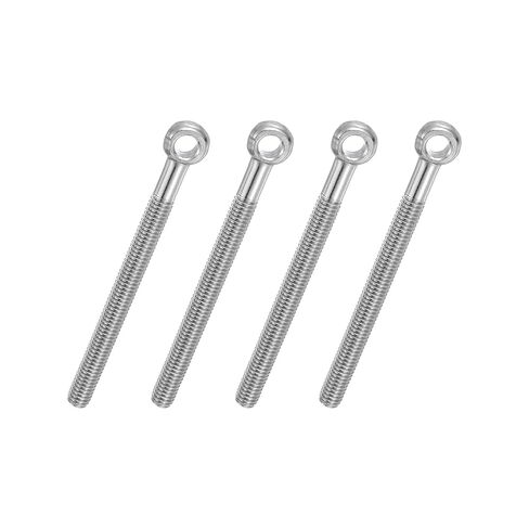 Patikil 4 قطع M6x80mm الكتف سوينغ رفع العين الترباس، 304 الفولاذ المقاوم للصدأ متري نصف الأسنان الموضوع عين السمكة عين زلة ثقب المسمار تزوير مسامير السحابات المعدنية، لهجة فضية in Kuwait
