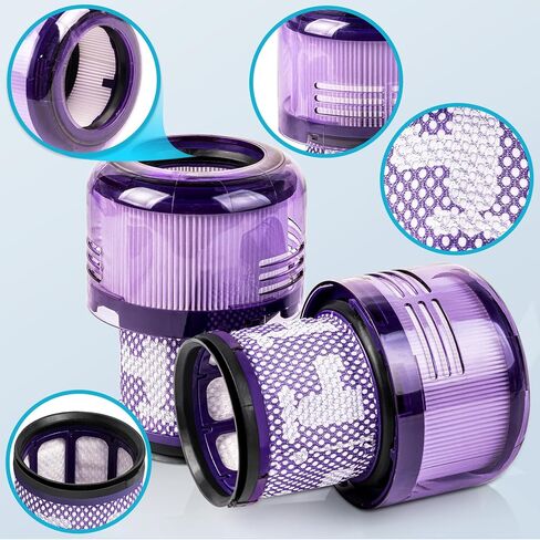 3 عبوات من الفلتر البديل V9 لمكنسة دايسون موتور بار الرقمية النحيفة فلافي اكسترا برو اللاسلكية SV18 V9، قطعة بديلة 970612-01 in Kuwait