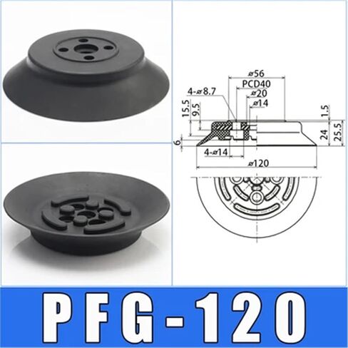 10pcs Manipulator Vacuum Suction Cups PFG 120 200 150 250 Pneumatic Industry Large Heavy Strength Silicone Nozzle Vacuum Chuck(Red) in Saudi Arabia