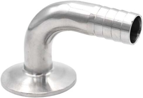 12/19/25/32/38/45/51mmExternal thread Tri Clamp 90 Degree Elbow 304 Stainless Steel Sanitary Pipe Fitting Home Brew Beer(14mm x Ferrule 50.5) in Kuwait
