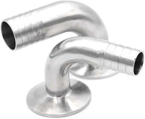 12/19/25/32/38/45/51mmExternal thread Tri Clamp 90 Degree Elbow 304 Stainless Steel Sanitary Pipe Fitting Home Brew Beer(14mm x Ferrule 50.5) in Kuwait
