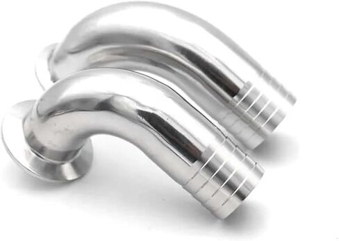 12/19/25/32/38/45/51mmExternal thread Tri Clamp 90 Degree Elbow 304 Stainless Steel Sanitary Pipe Fitting Home Brew Beer(14mm x Ferrule 50.5) in Kuwait