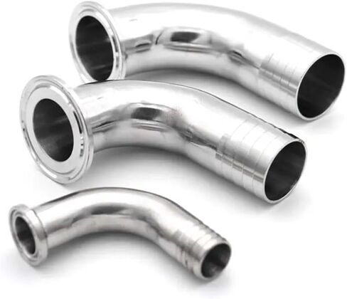 12/19/25/32/38/45/51mmExternal thread Tri Clamp 90 Degree Elbow 304 Stainless Steel Sanitary Pipe Fitting Home Brew Beer(14mm x Ferrule 50.5) in Kuwait