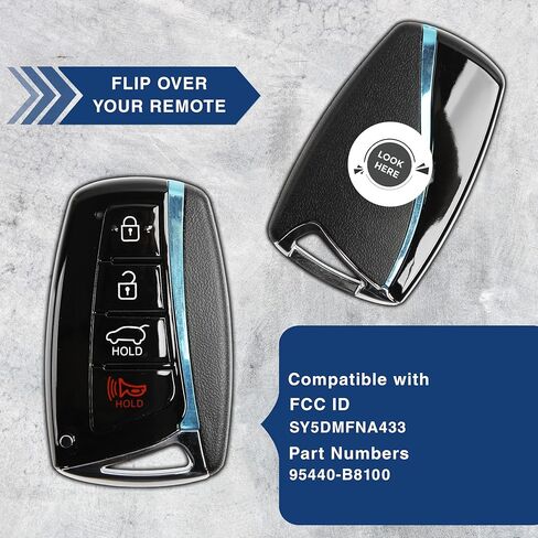 2x مفتاح فوب 4btn عن بعد لشركة Hyundai Sante Fe Genesis (SY5DMFNA04، 95440-4Z200) in Kuwait