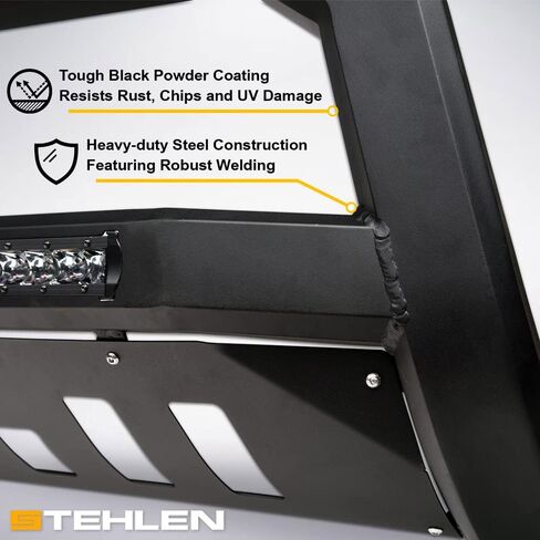 Stehlen 733469492764 متوافق مع 2008-2010 Ford F250 / F350 / F450 / F550 Superduty Advance Series Aluminium LED Bull Bar - لوحة انزلاقية من الألومنيوم باللون الأسود غير اللامع/فرشاة in Saudi Arabia