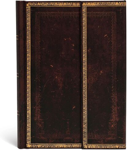دفتر يوميات مغربي أسود مبطن للغاية، 144 صفحة، 120 جرام في المتر المربع من Paperblanks (مجموعة الجلود القديمة) in Kuwait