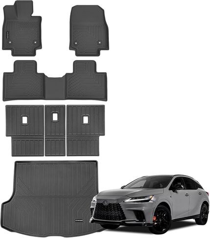 سجادات أرضية لسيارة Toyota 4Runner 2013-2024 (فقط لـ 5 مقاعد) ترقية سجادة صندوق السيارة مع حصيرة مسند الظهر لجميع الأحوال الجوية TPE بطانات أرضية مناسبة لسيارة Toyota 5th Gen 4 Runner مجموعة كاملة مضادة للانزلاق من ملحقات السيارة in Kuwait