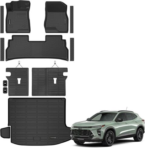 سجادات أرضية لسيارة Toyota 4Runner 2013-2024 (فقط لـ 5 مقاعد) ترقية سجادة صندوق السيارة مع حصيرة مسند الظهر لجميع الأحوال الجوية TPE بطانات أرضية مناسبة لسيارة Toyota 5th Gen 4 Runner مجموعة كاملة مضادة للانزلاق من ملحقات السيارة in Kuwait