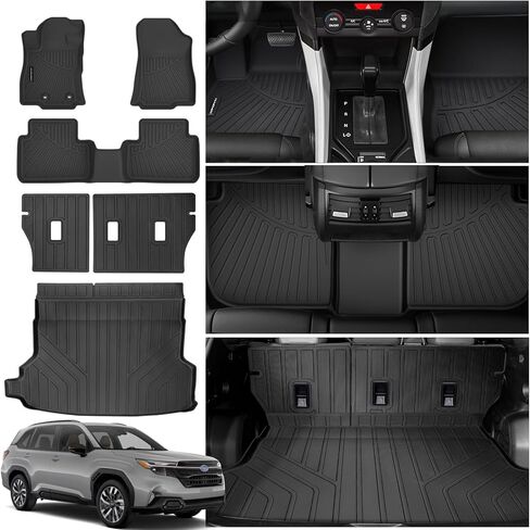 سجادات أرضية لسيارة Toyota 4Runner 2013-2024 (فقط لـ 5 مقاعد) ترقية سجادة صندوق السيارة مع حصيرة مسند الظهر لجميع الأحوال الجوية TPE بطانات أرضية مناسبة لسيارة Toyota 5th Gen 4 Runner مجموعة كاملة مضادة للانزلاق من ملحقات السيارة in Kuwait