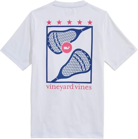 Vineyard Vines Boys' Boys' Americana Lax Sticks and Stars Short-Sleeve Harbor Performance Tee in Saudi Arabia