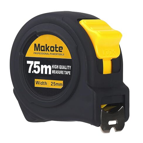25 ft Tape Measure with Fractions, Retractable Measuring Tape, Easy-Read Metric Imperial Ruler, Craftsman Tools with Self-Locking Blade, Black in Saudi Arabia