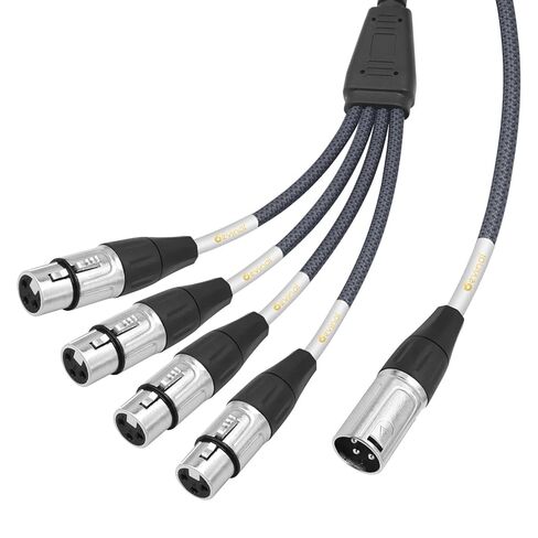 كابل مقسم XLR، مقسم Devianl XLR y 4 أنثى إلى 1 ذكر، مجمع محول سلك ميكروفون مزدوج متوازن أنثى إلى ذكر، 2 قدم in Saudi Arabia