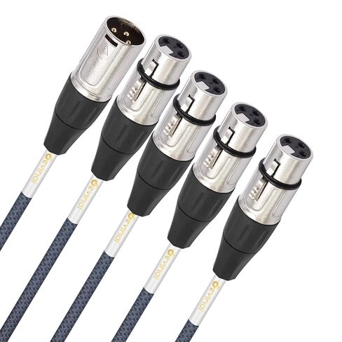 كابل مقسم XLR، مقسم Devianl XLR y 4 أنثى إلى 1 ذكر، مجمع محول سلك ميكروفون مزدوج متوازن أنثى إلى ذكر، 2 قدم in Saudi Arabia