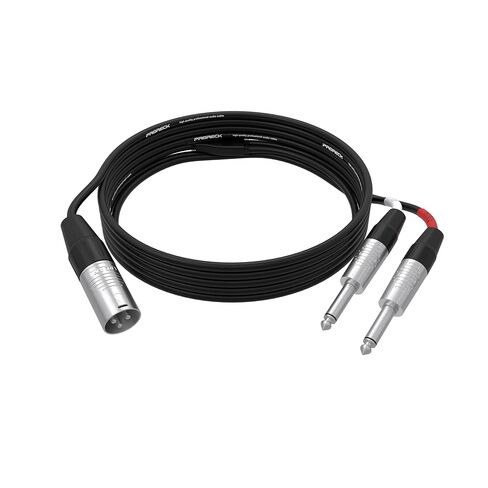 PRORECK 6FT Y-Splitter Stereo Breakout Cable – Stereo XLR Male to Dual 1/4 Mono TRS, Neutrik Rean Connectors, 25 AWG, Ideal for Stage, Studio, and Live Sound Applications (PR-XLRM-2TS/6FT) in Saudi Arabia