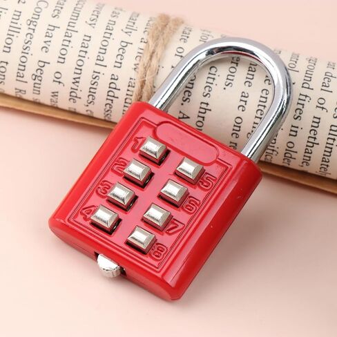 8 Digits Password Code Combination Padlock Zinc Alloy Suitcase for Luggage Travel Code Smart Lock Code Keyed Anti-thieft Lock（Red） in Saudi Arabia
