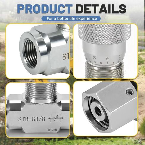 STB-G3/8 3/8 "L08 صمام التحكم في التدفق الهيدروليكي مع اتصال M14 مناسب للحفارات الصغيرة صمام ثنائي الاتجاه 5 قطعة in Kuwait