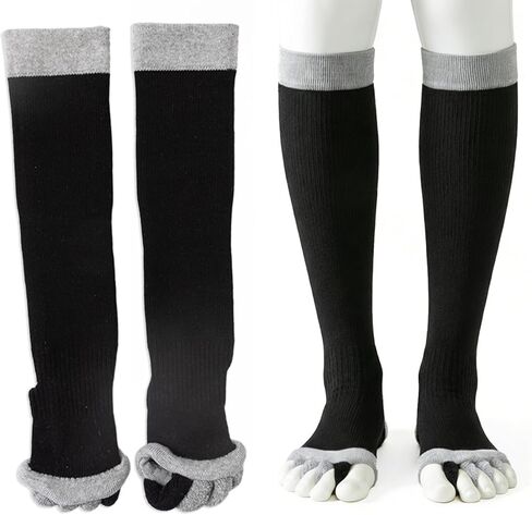 On-Airstore Toe Separator Socks for Yoga GYM Massage Pain Relief Toeless Foot Alignment Socks Knee High Five Finger Stockings in Saudi Arabia
