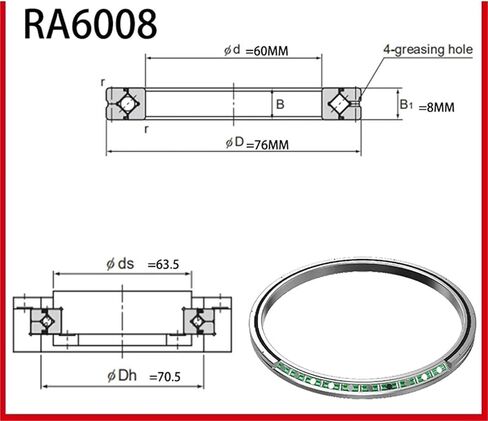 حلقة الأسطوانة المتقاطعة دوران الحلقة الداخلية RA 6008 RA6008 RA6008UUCC0 RA6008UUC0 in Kuwait