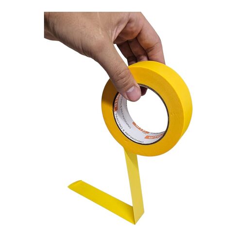 شريط قناع صناعة السيارات MTE36-24 للطلاء وإعادة التشطيب، لون أصفر، عرض 1 1/2 بوصة، طول 55 ياردة (36 مم × 50 م)، صندوق مكون من 24 لفة - مقاومة لدرجات الحرارة العالية - بدون بقايا in Kuwait