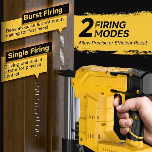 2-in-1 Cordless 18GA Nail Gun & Staple Gun Compatible with Dewalt 20V Max Battery (No Battery), Brad Nailer & Stapler Battery Powered with 1000 Nails/Staples for DIY, Woodworking (Yellow) in Saudi Arabia