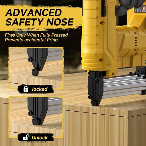 2-in-1 Cordless 18GA Nail Gun & Staple Gun Compatible with Dewalt 20V Max Battery (No Battery), Brad Nailer & Stapler Battery Powered with 1000 Nails/Staples for DIY, Woodworking (Yellow) in Saudi Arabia