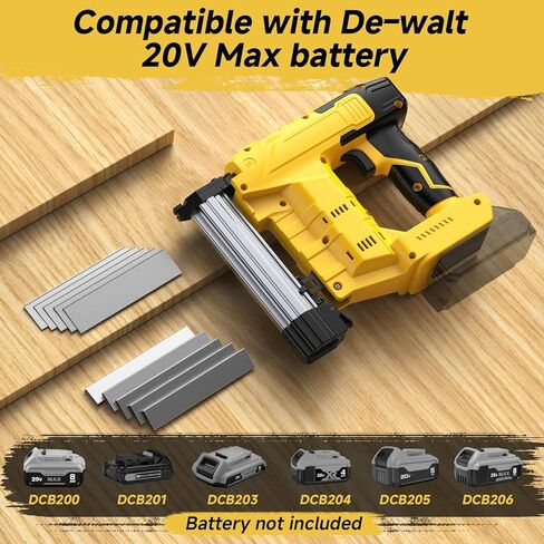 2-in-1 Cordless 18GA Nail Gun & Staple Gun Compatible with Dewalt 20V Max Battery (No Battery), Brad Nailer & Stapler Battery Powered with 1000 Nails/Staples for DIY, Woodworking (Yellow) in Saudi Arabia