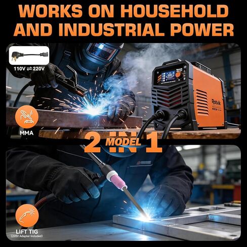 200Amp Stick Welder-Large LED Display, 110V/220V Dual Voltage Portable MMA Welder Machine with Hot Start, Arc force and Anti-Stick, Lift TIG Torch & 220V Adapter, 20PCS Rods Stick Welder in Saudi Arabia