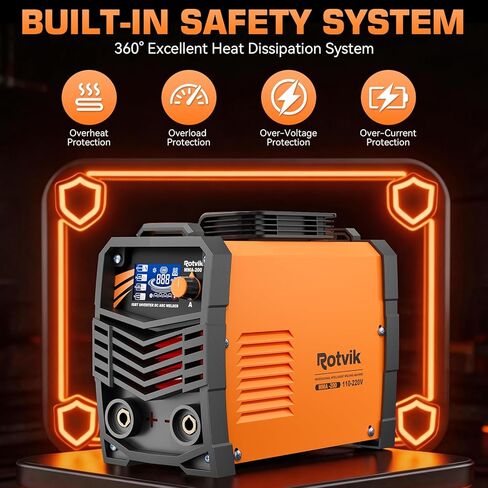 200Amp Stick Welder-Large LED Display, 110V/220V Dual Voltage Portable MMA Welder Machine with Hot Start, Arc force and Anti-Stick, Lift TIG Torch & 220V Adapter, 20PCS Rods Stick Welder in Saudi Arabia