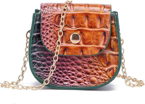Mini Crocodile Embossed Leather Clutch Tiny Compact Evening Bag for Women Stylish Accessory for Essentials | Tiny, Compact, Stylish Accessory, for Essentials in Saudi Arabia