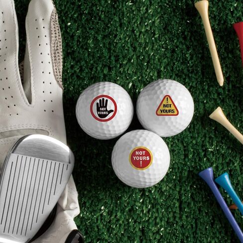 PLIGREAT 4 Sheets Golf Ball Marker Stickers Creative Warning Pattern Golf Ball Marking Decals for Identify Golfer Balls 64 Pcs Customise Markers Golfer Gift Golfing Accessories in Saudi Arabia