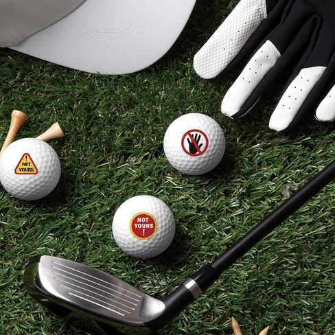 PLIGREAT 4 Sheets Golf Ball Marker Stickers Creative Warning Pattern Golf Ball Marking Decals for Identify Golfer Balls 64 Pcs Customise Markers Golfer Gift Golfing Accessories in Saudi Arabia