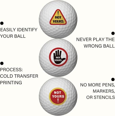 PLIGREAT 4 Sheets Golf Ball Marker Stickers Creative Warning Pattern Golf Ball Marking Decals for Identify Golfer Balls 64 Pcs Customise Markers Golfer Gift Golfing Accessories in Saudi Arabia
