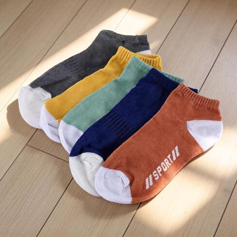 Multicolor Sport Ankle Socks 5 Pairs Breathable Cotton Low Cut Socks for Men Women Casual Athletic Street Style in Saudi Arabia