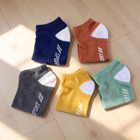 Multicolor Sport Ankle Socks 5 Pairs Breathable Cotton Low Cut Socks for Men Women Casual Athletic Street Style in Saudi Arabia