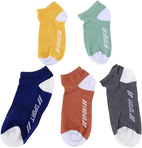 Multicolor Sport Ankle Socks 5 Pairs Breathable Cotton Low Cut Socks for Men Women Casual Athletic Street Style in Saudi Arabia