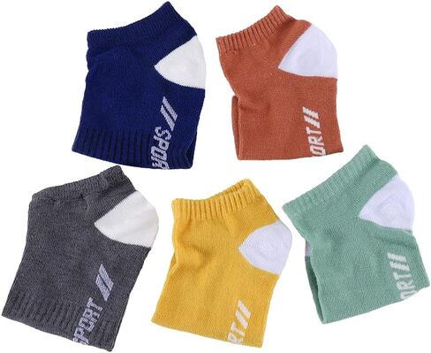 Multicolor Sport Ankle Socks 5 Pairs Breathable Cotton Low Cut Socks for Men Women Casual Athletic Street Style in Saudi Arabia