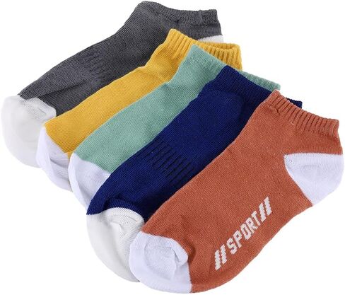 Multicolor Sport Ankle Socks 5 Pairs Breathable Cotton Low Cut Socks for Men Women Casual Athletic Street Style in Saudi Arabia